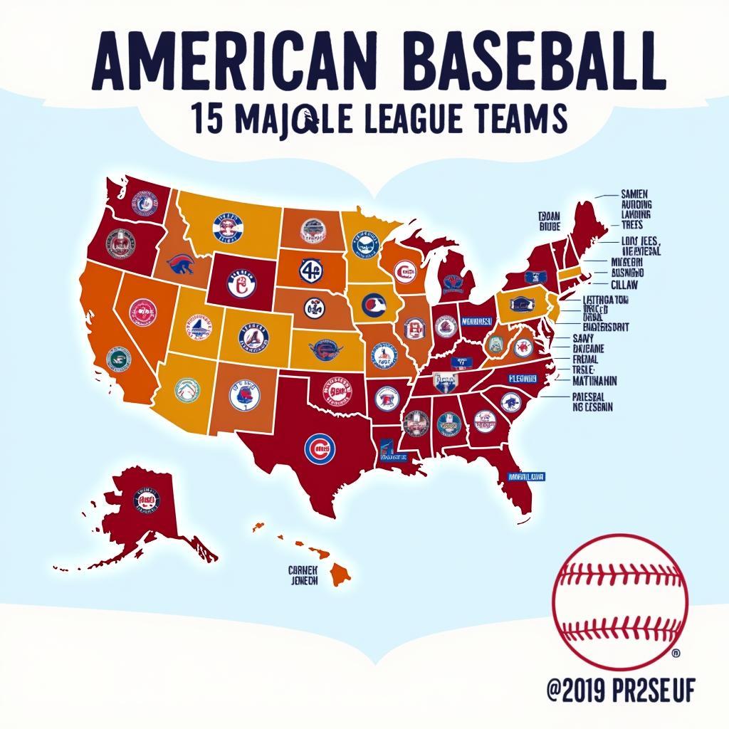 Map of MLB American League Teams