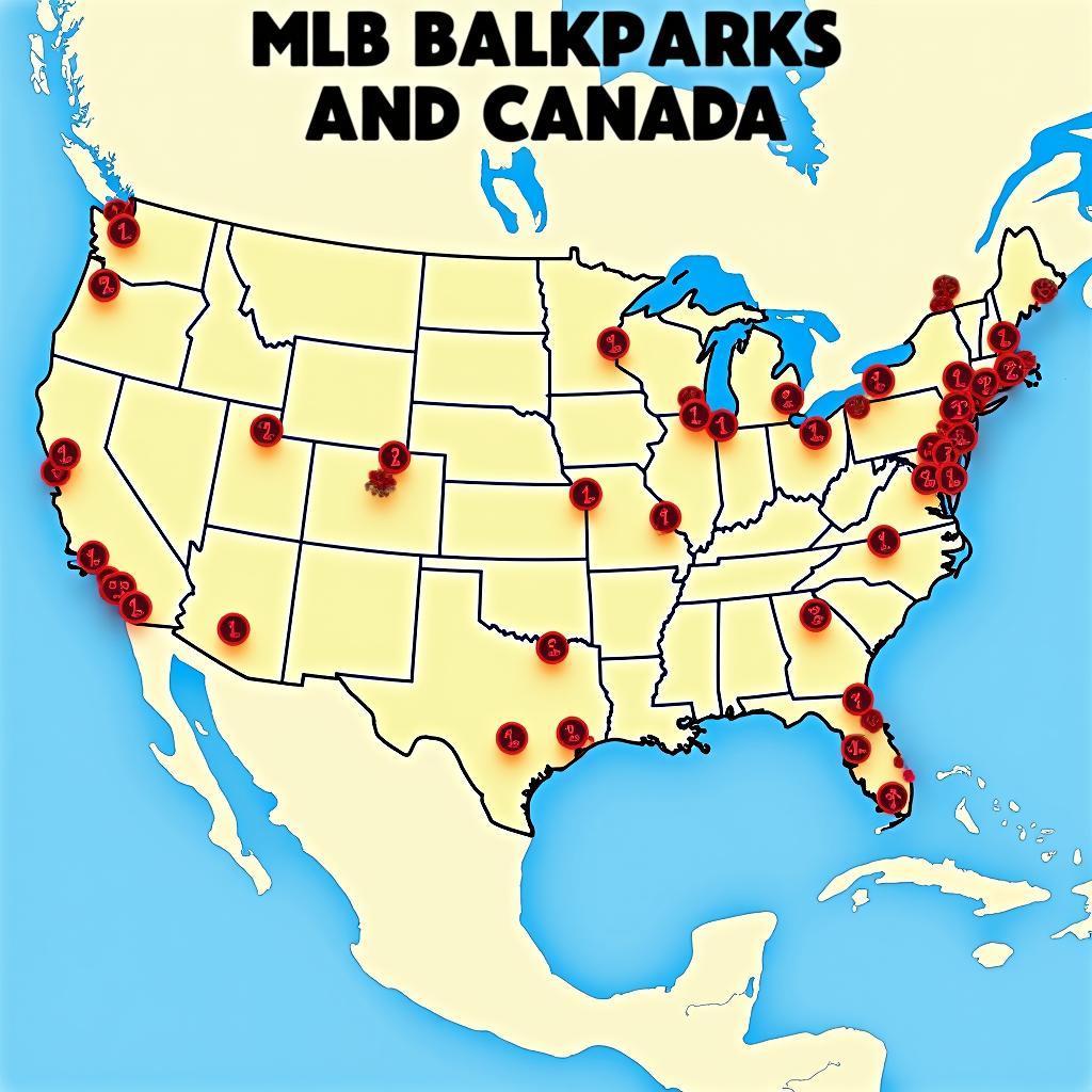 Map of MLB Ballparks