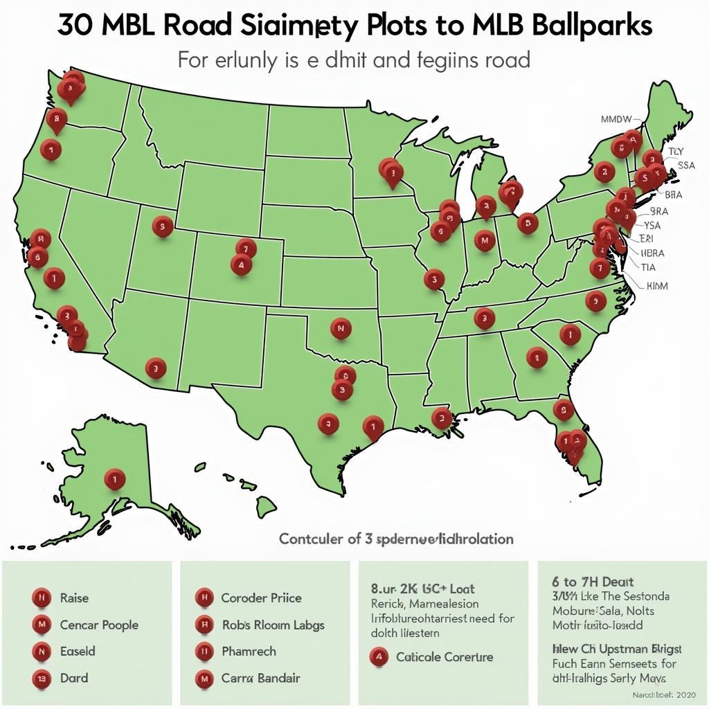 MLB Ballparks Map for Road Trips