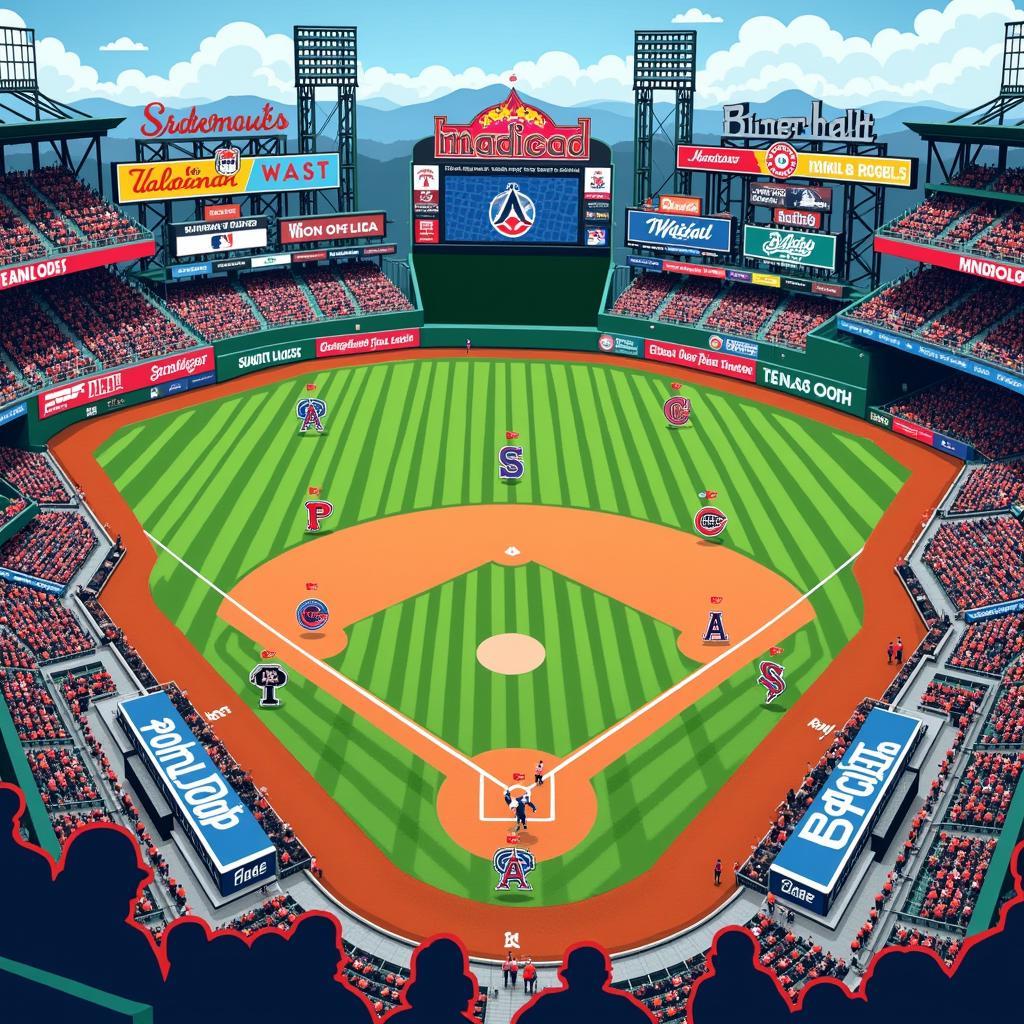 A Baseball Diamond with Team Logos