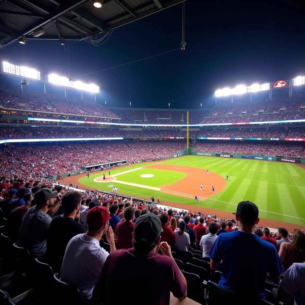 Crowded MLB Stadium During Game