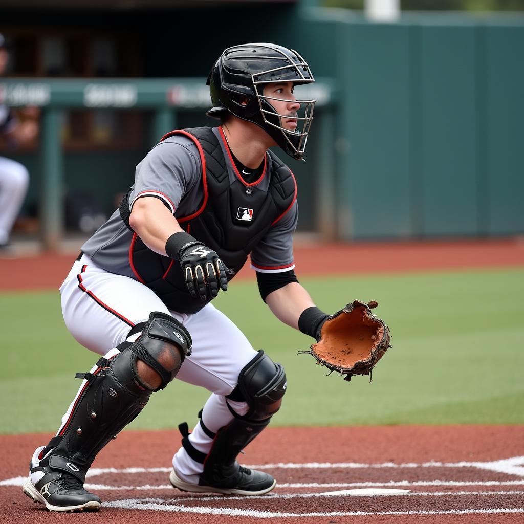 Catcher Framing a Pitch for a Strikeout