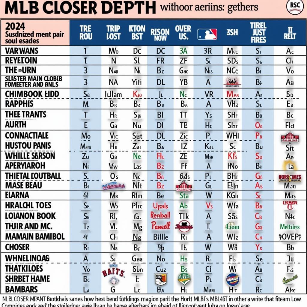 MLB Closer Depth Chart 2024