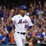 Edwin Diaz celebrating a save