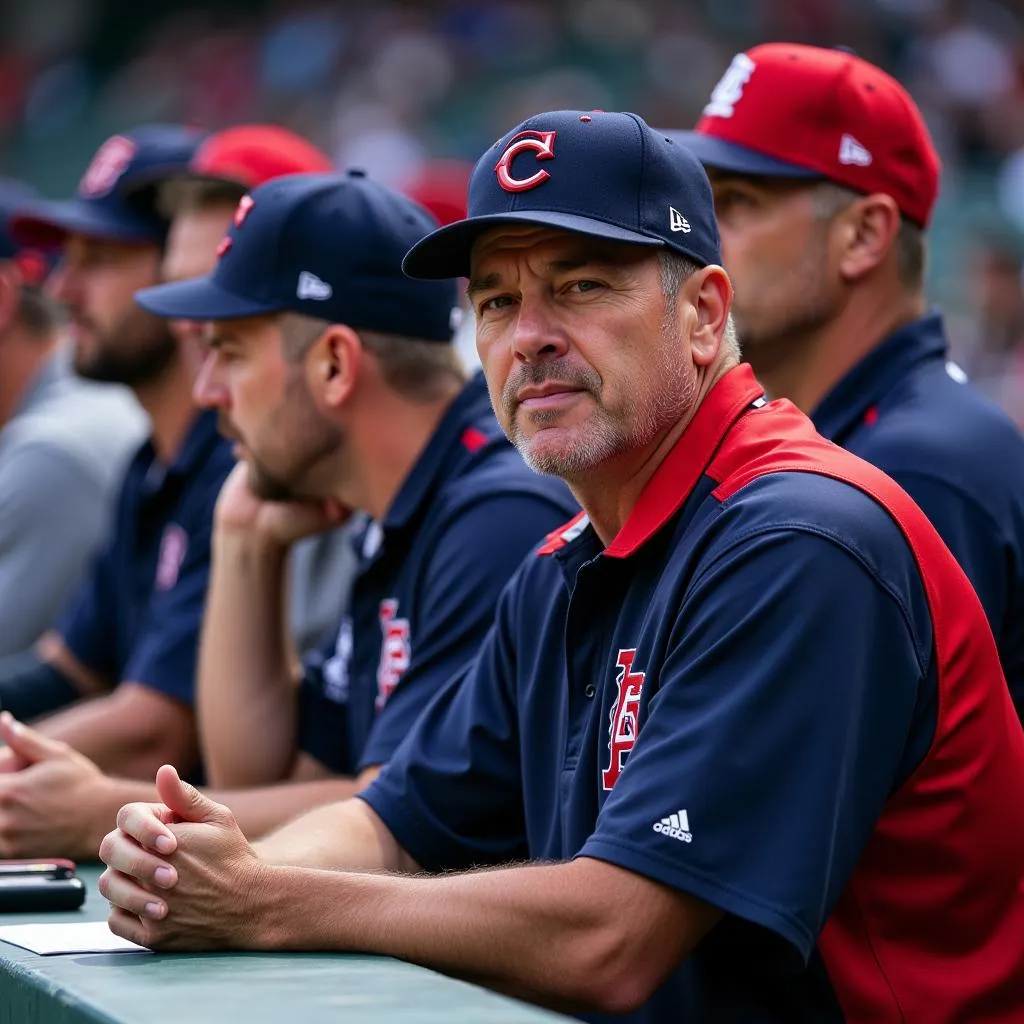 MLB Coaching Staff in Dugout