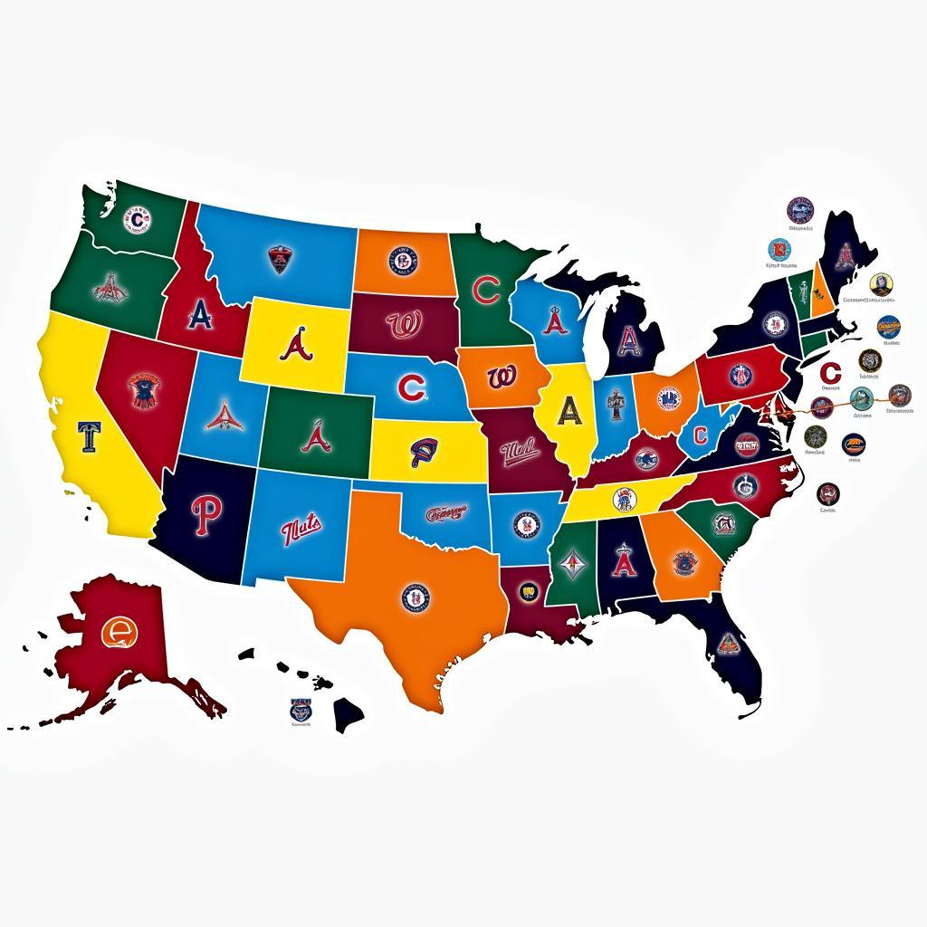 Map of MLB Teams by Division