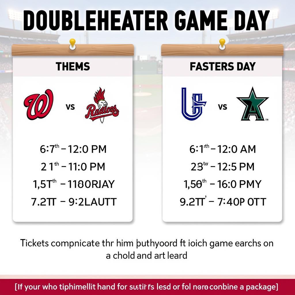 MLB Doubleheader Schedule Example