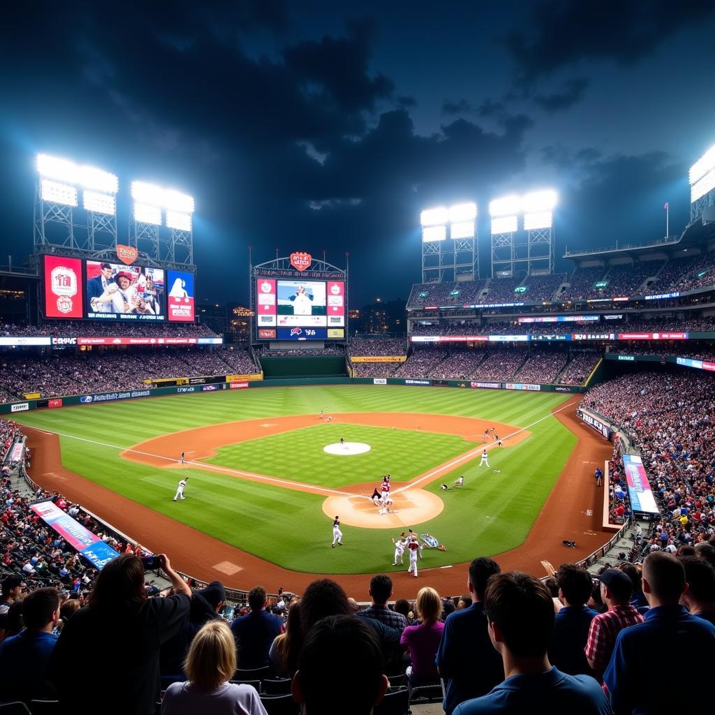 Major League Baseball Game in Progress