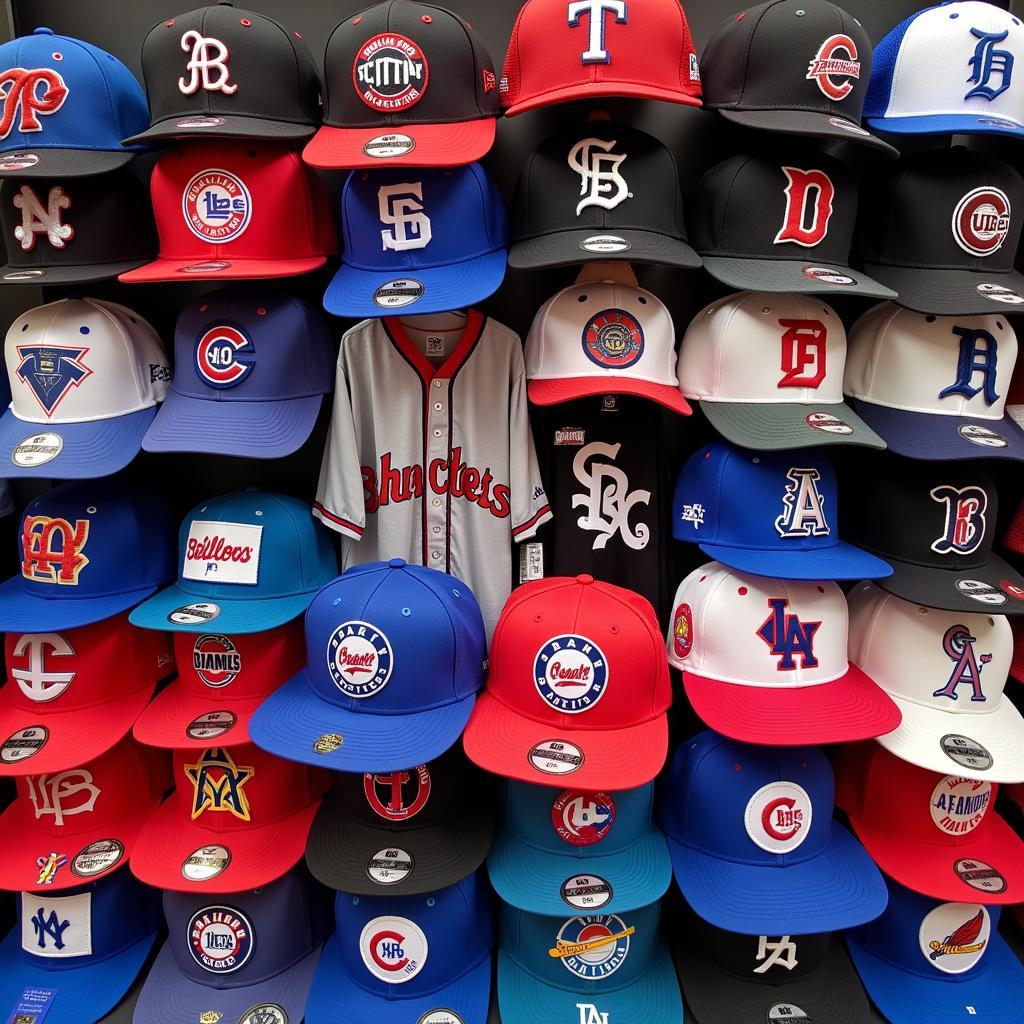 MLB logo merchandise display