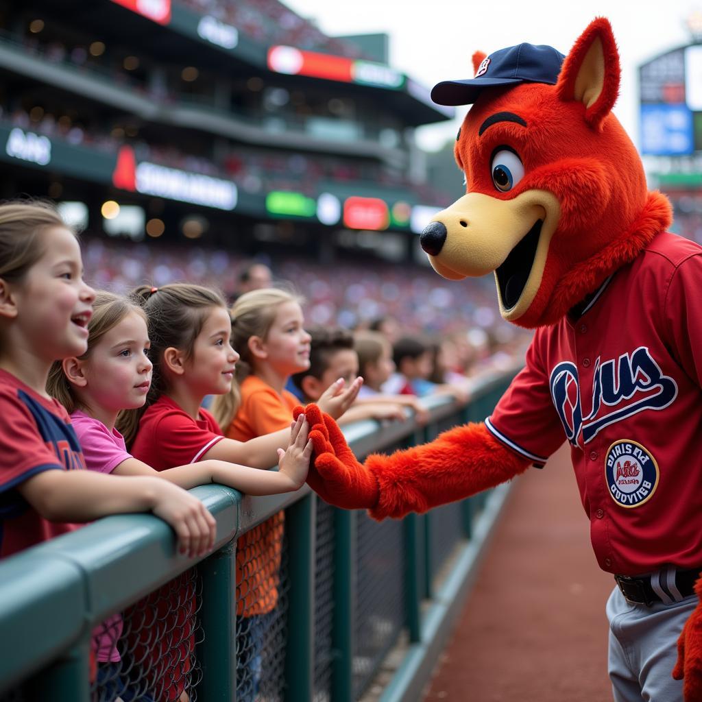 MLB Mascot High-Fiving Kids