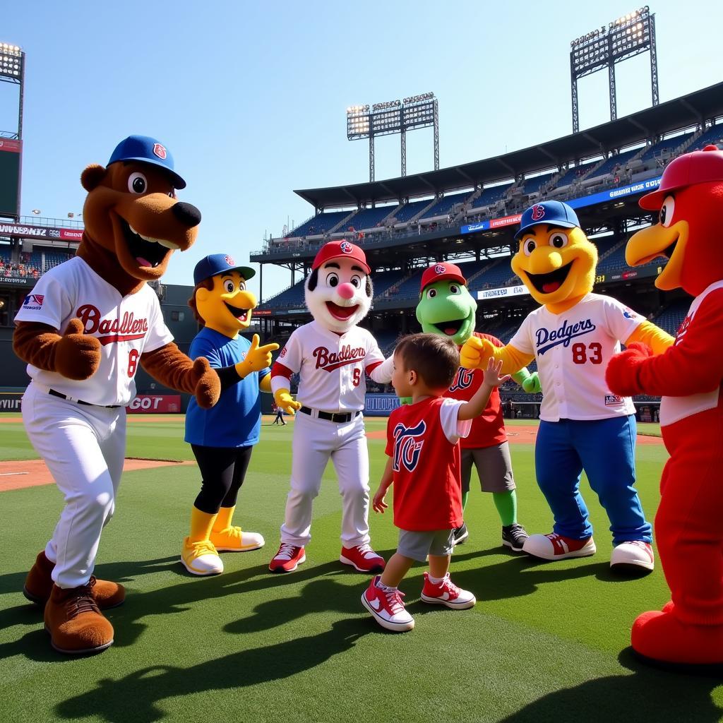 MLB Mascots on Field