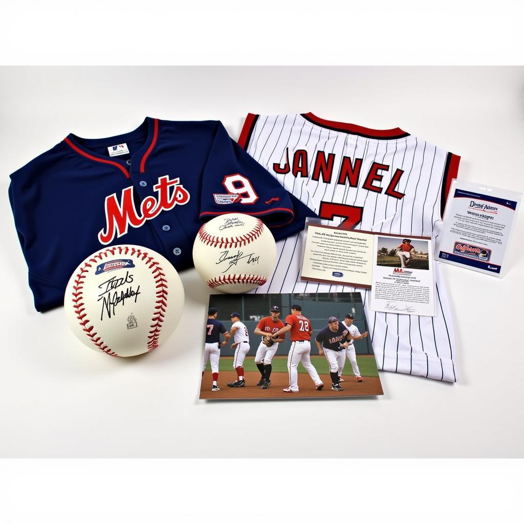 Display of Authenticated MLB Memorabilia