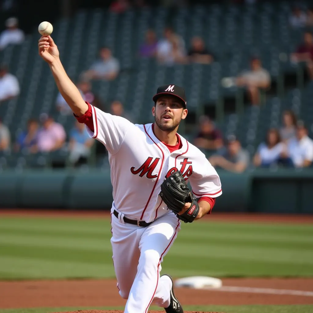 MLB Pitcher throwing the ball