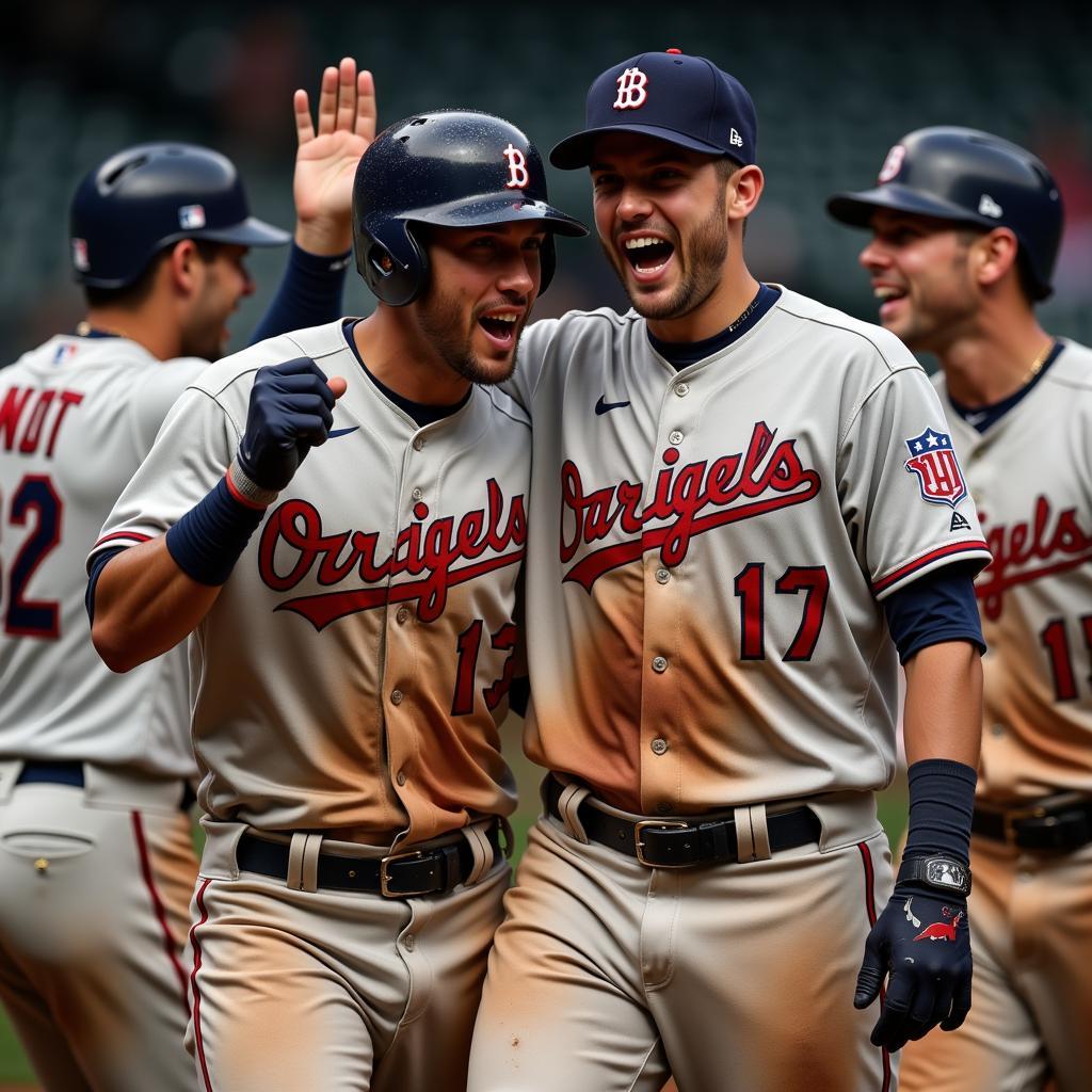 MLB Players Celebrating Victory