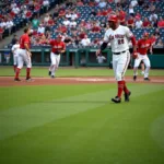 MLB players on the field