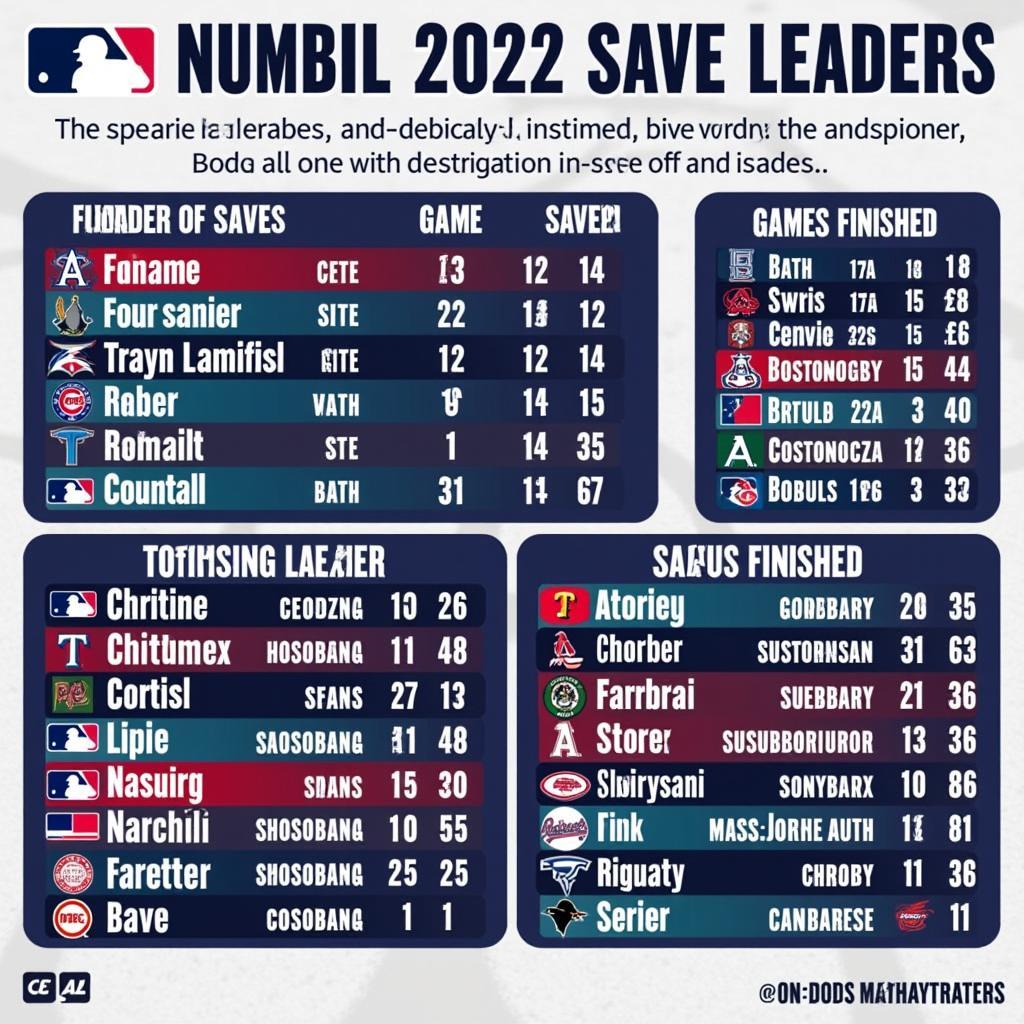 Current MLB Save Leader Statistics