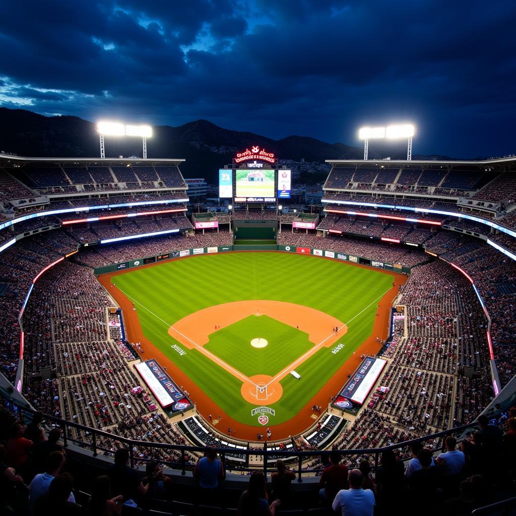 Aerial View of an MLB Stadium