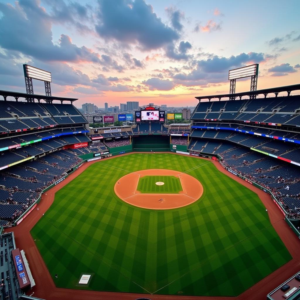 Aerial View of an MLB Stadium