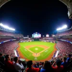 MLB Stadium Interior During a Crowded Game