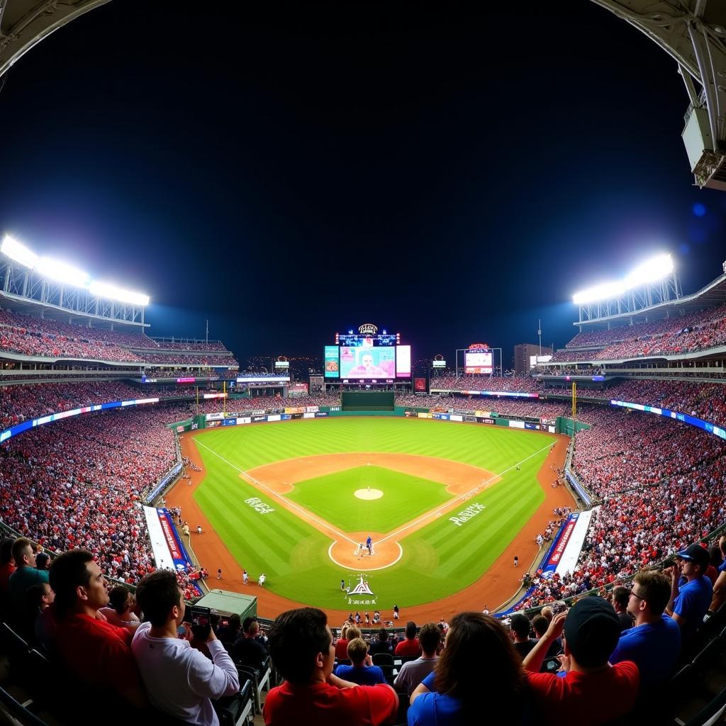 MLB Stadium Interior During a Crowded Game