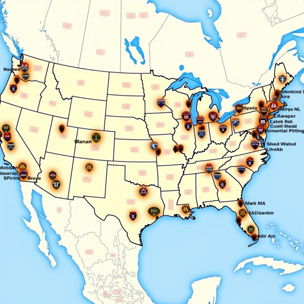 Major League Baseball Stadium Locations Across the USA