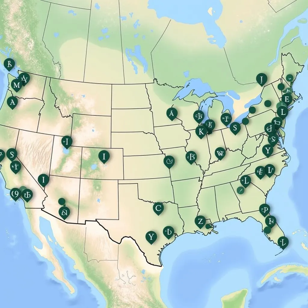 MLB Stadium Map of USA