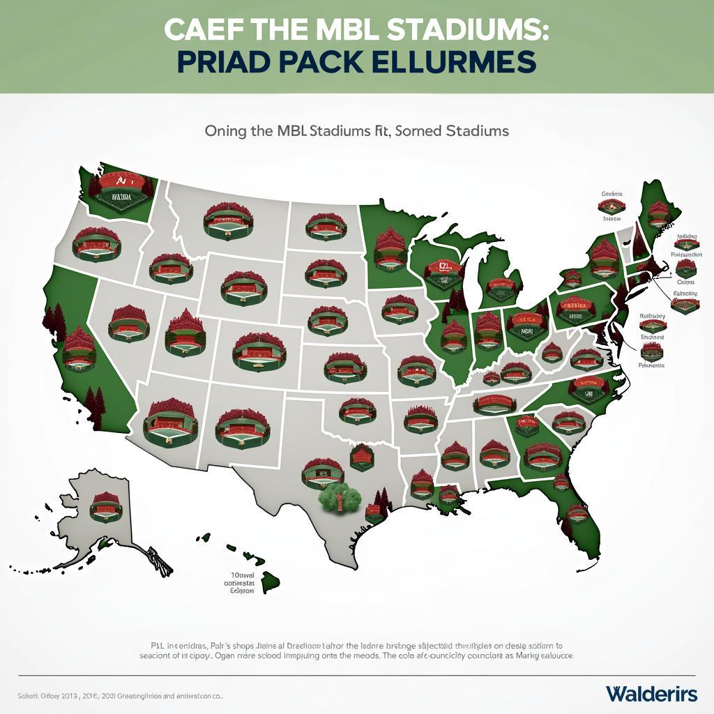 Map of MLB Stadiums Across the USA