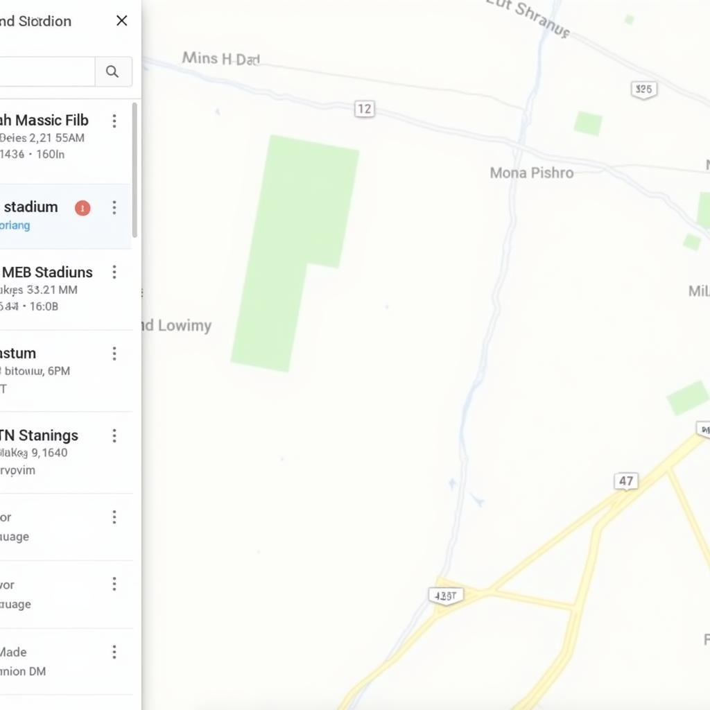 MLB Stadium Search Results on Google Maps