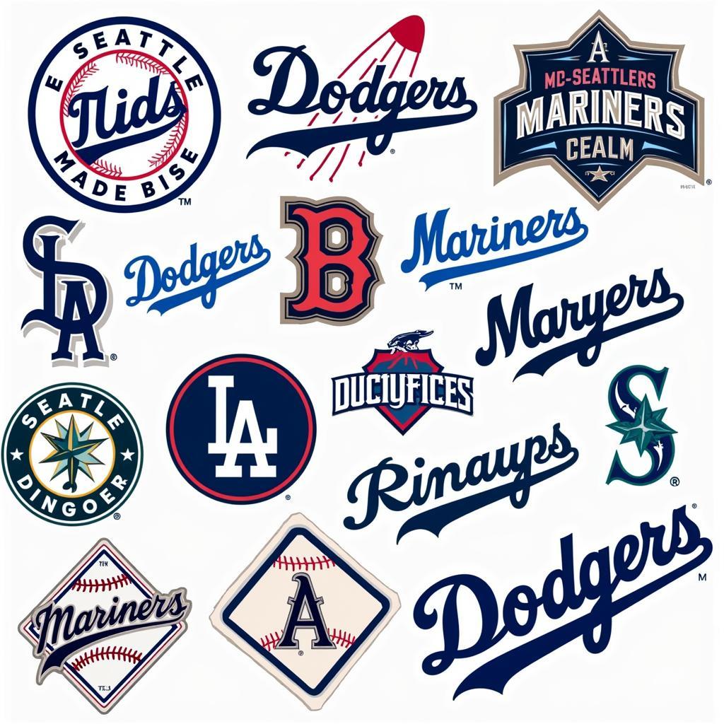 MLB Team Logos with Blue Accents