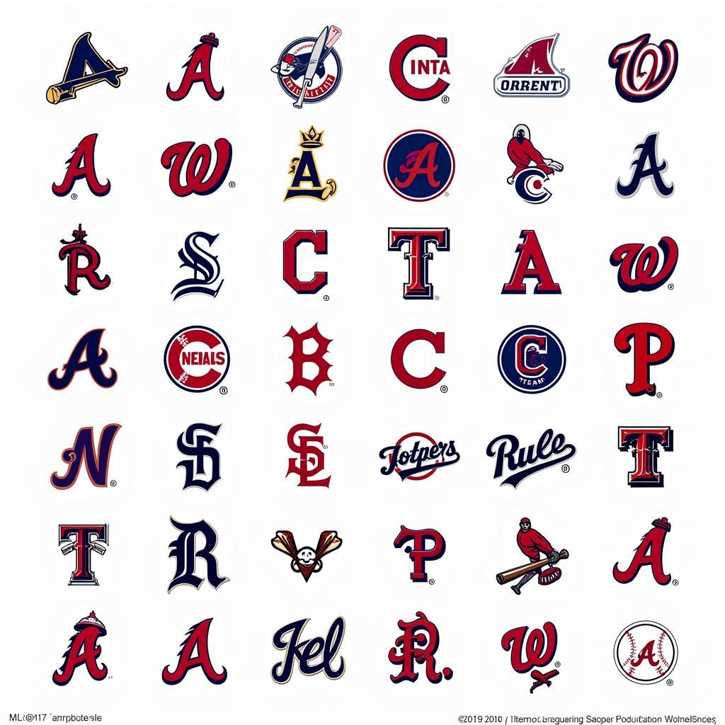 MLB Team Logos in Alphabetical Order