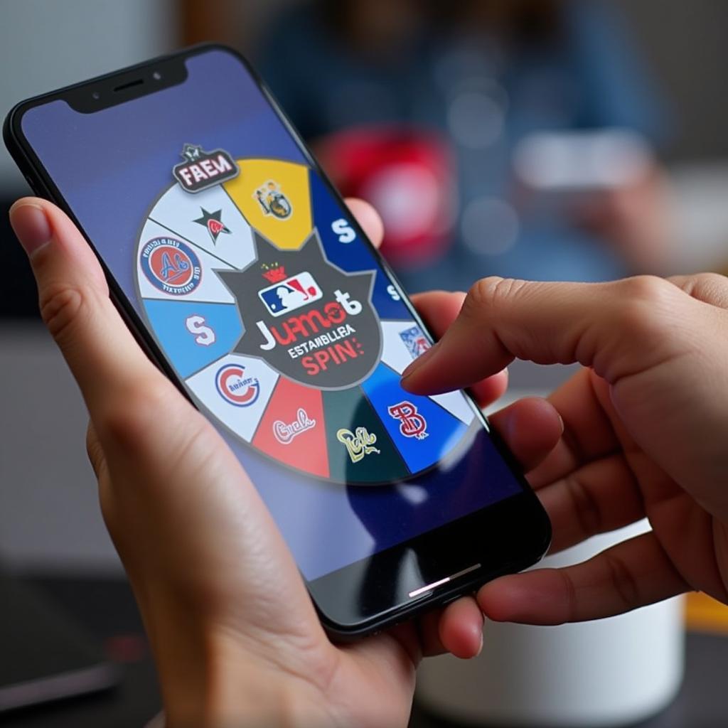 MLB Team Wheel Spin on Mobile Device
