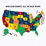 MLB Teams Alphabetical Map