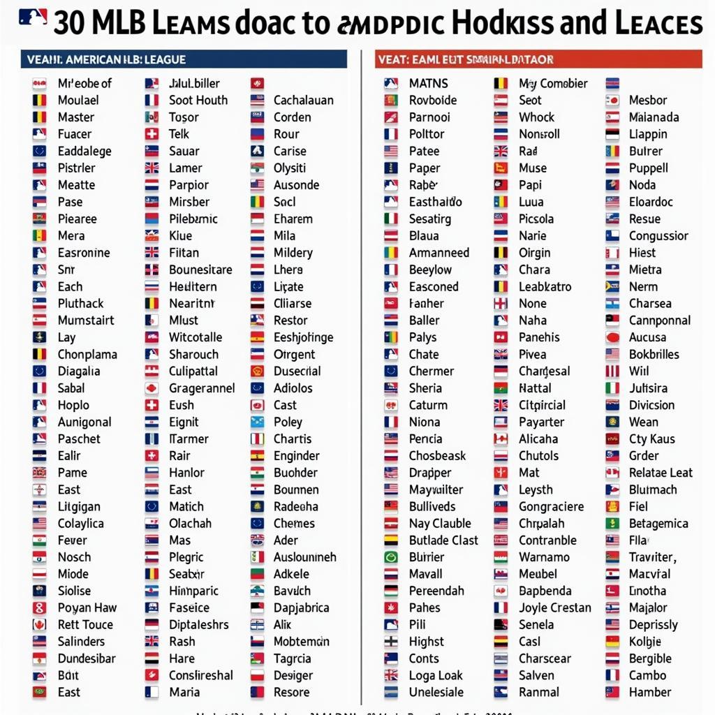 MLB Teams Grouped by Division