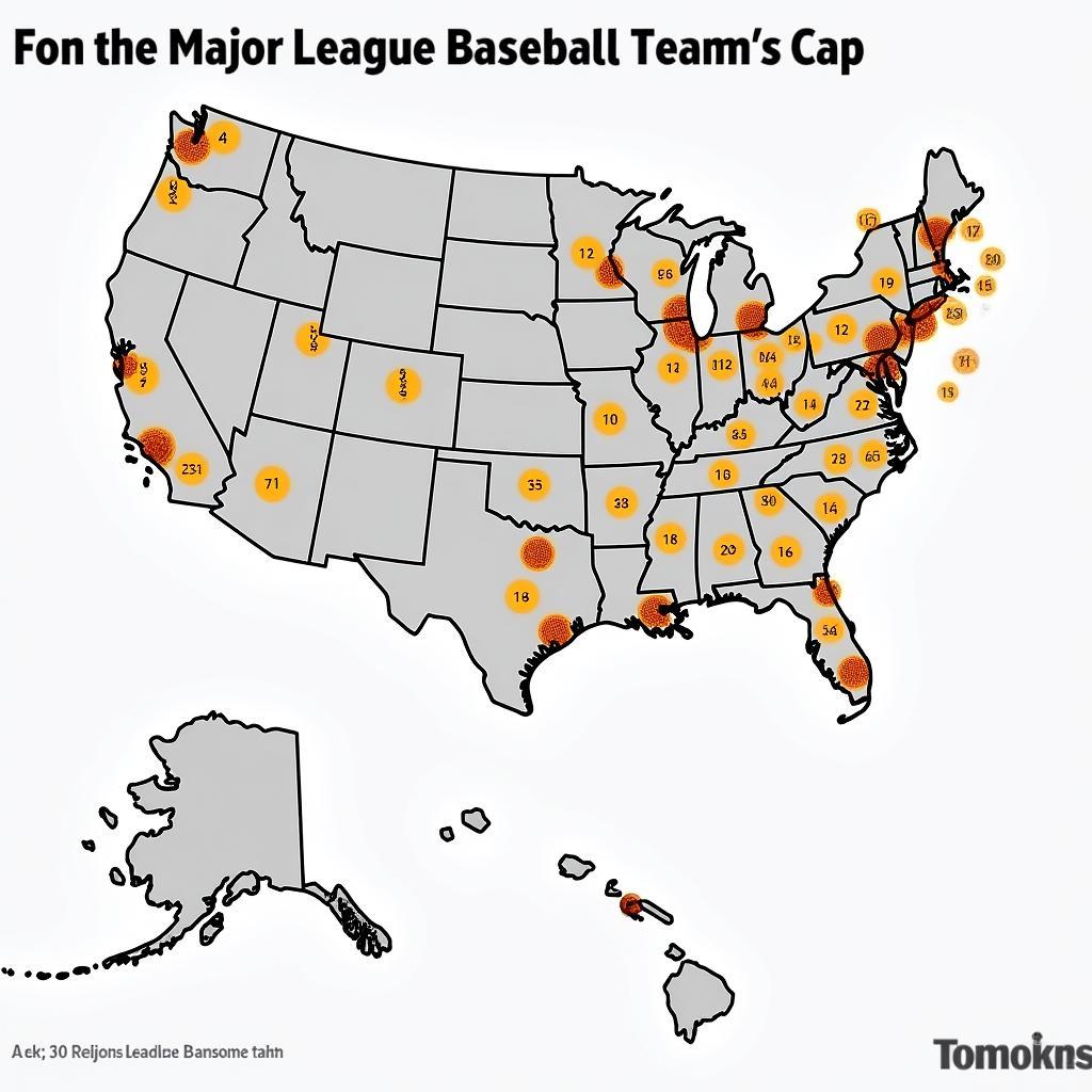 Geographic distribution of MLB teams.