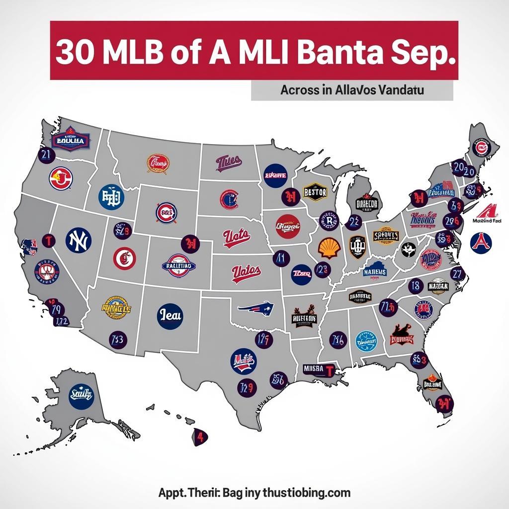 Map of all 30 MLB Teams