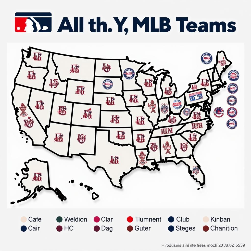 Locations of all 30 Major League Baseball Teams