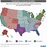 MLB US Map Showing Divisional Rivalries