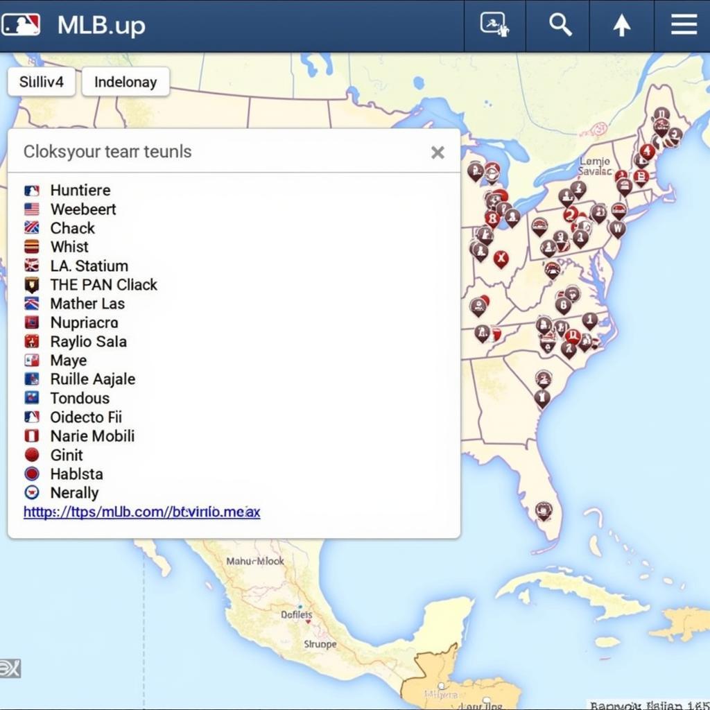 Interactive MLB US Map with Team Information