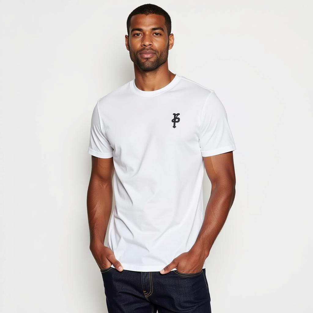 MLB white t-shirt: Pairing a white MLB tee with jeans and sneakers for a casual, everyday look.