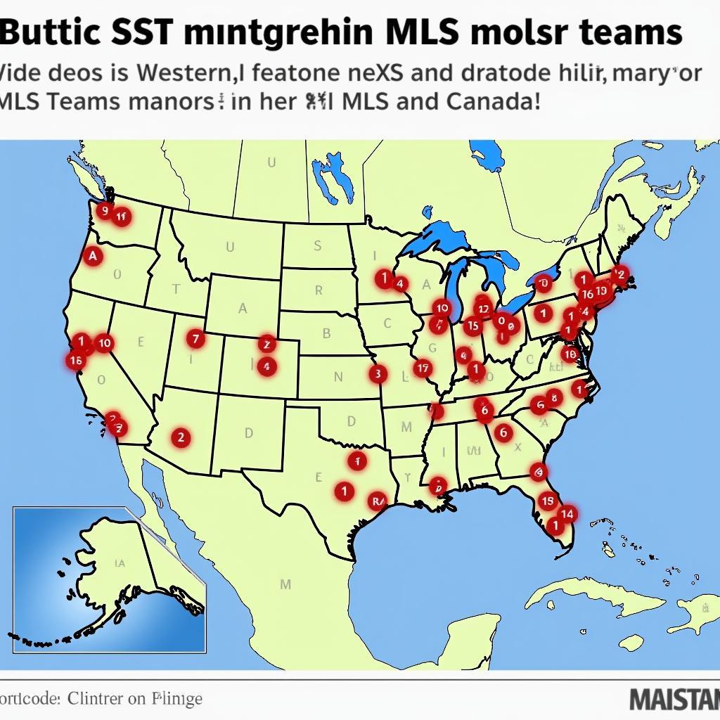 MLS Eastern and Western Conference Map