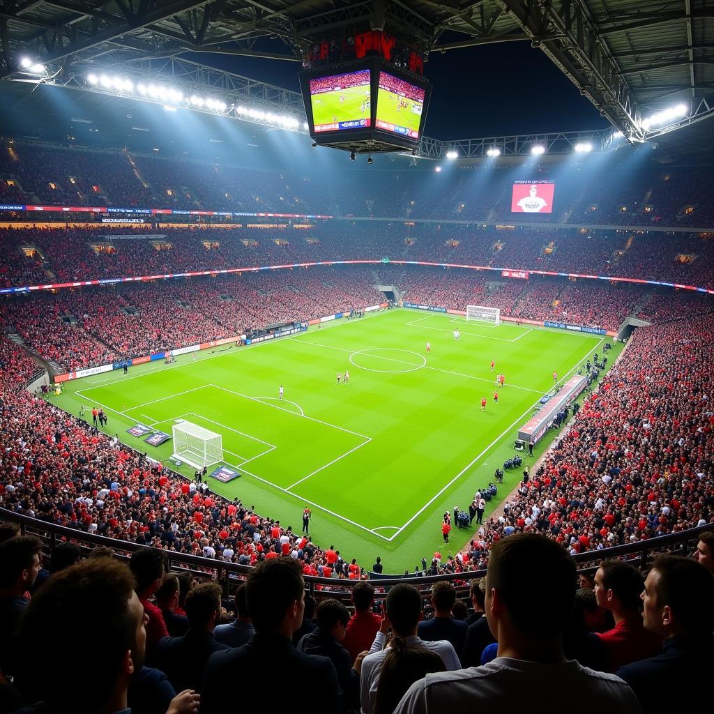 Aerial View of a Packed MLS Stadium