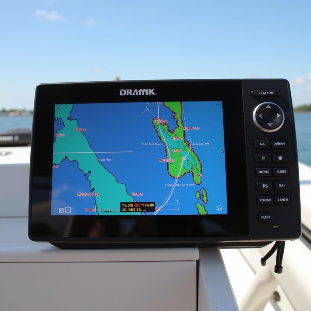 Electronic navigation chart displayed on a boat's GPS system