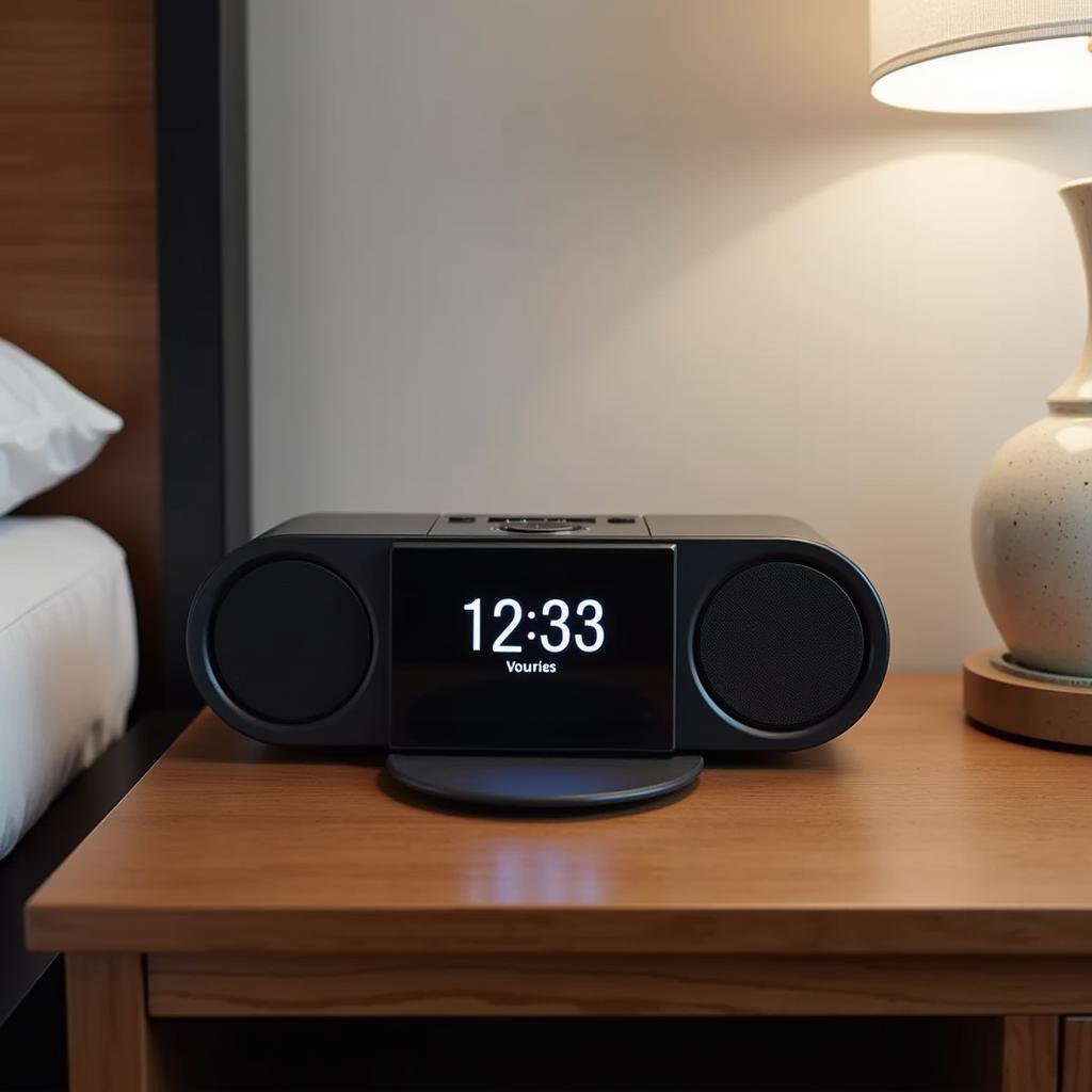 Modern Clock Radio with Wireless Charging