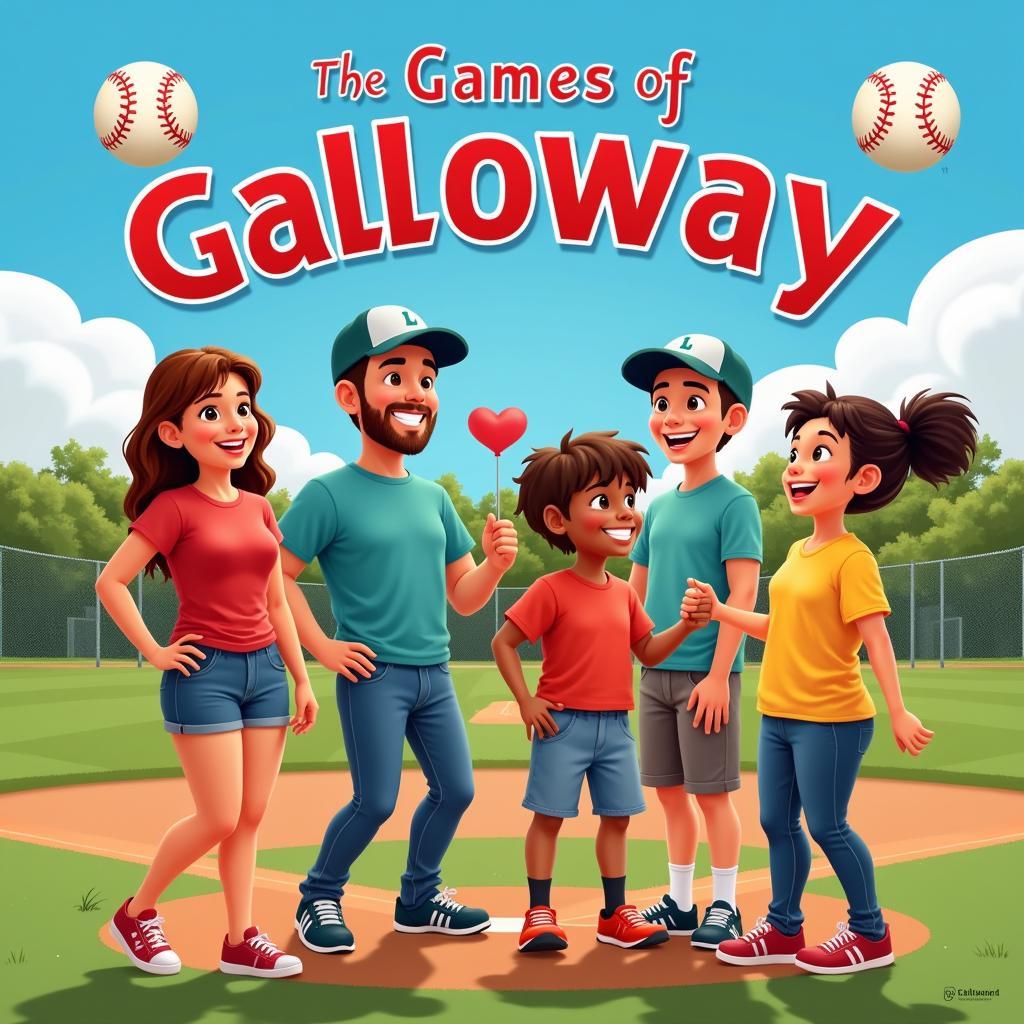 A group of people playing Galloway baseball in modern times