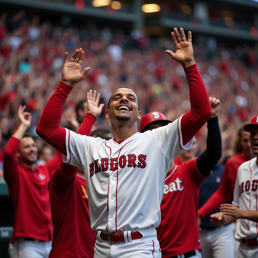 Mookie Betts Celebrating a Win