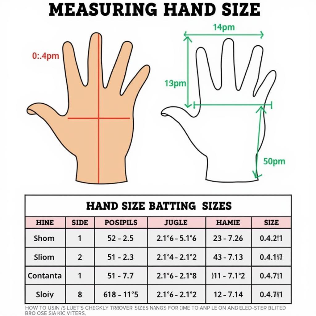 Mothers Day Batting Gloves Sizing Chart