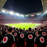 Besiktas fans wearing Mr Happy shirts