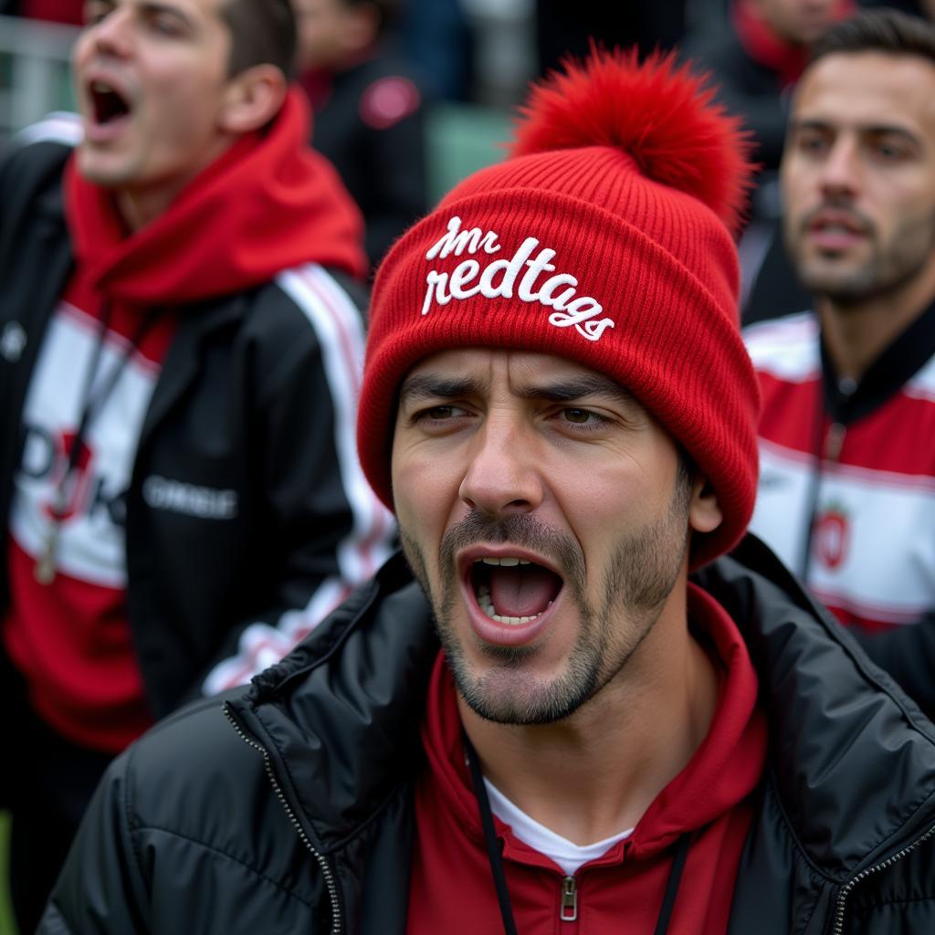 Mr Redlegs hat worn by a Besiktas fan