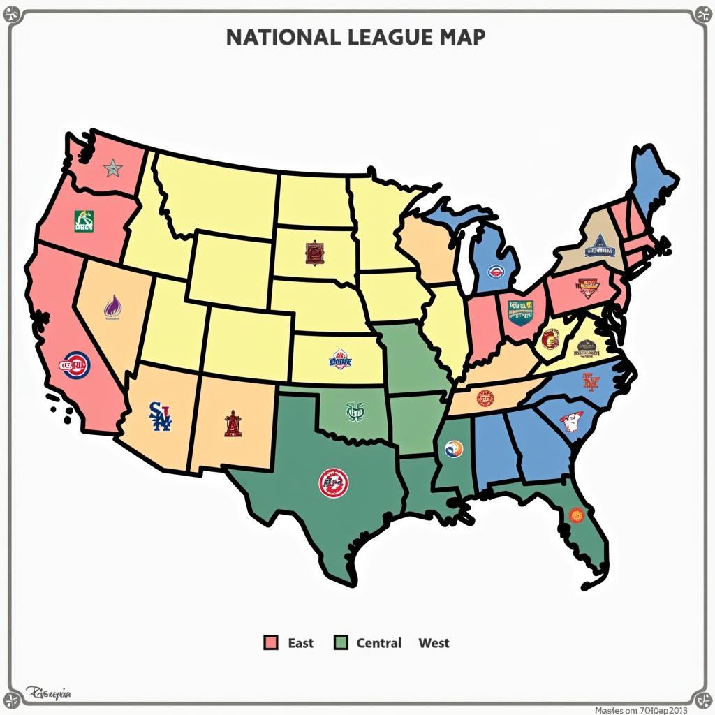 Map of National League Teams