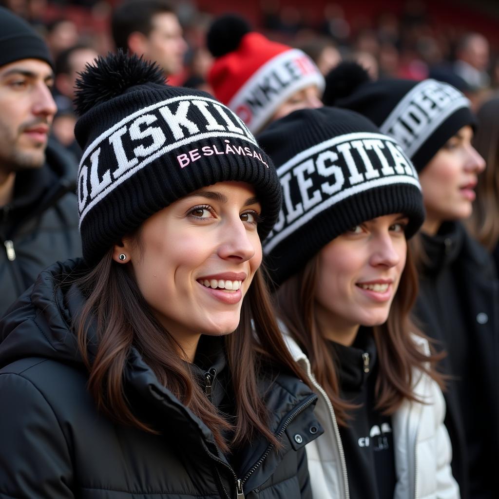 Beşiktaş fans sporting Native American beanies